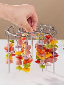 24 件空气炸锅烤箱架、不锈钢悬挂式烤架、直立式烧烤架，用于烘烤、户外烧烤、节日礼物、多用途烤肉串 - 彩色 - 查看 9