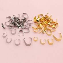 100pcs Stainless Steel Gold Color Pendant Pinch Bail Clasps Necklace Hooks Clips Connector DIY Jewelry Making Findings - Pinch Bail - View 7