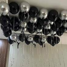 1061pcs Black & Silver Birthday Party Decoration Balloons, 1000pcs Fake Flower Petals, Chrome Silver Latex Balloons, Happy Birthday Banners, Suitable For (16th, 18th, 19th, 20th, 21st, 22nd, 23rd, 24th, 25th, 30th) Men & Women Birthday Decorations, Birthday Party, Anniversary, Room Decor, Valentine's Day, Birthday Celebration