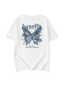 200g Pure Cotton T-Shirt 2025 Summer Ladies New Short Sleeve Pure Cotton Holiday Pattern Short Sleeve Round Neck Couple Wear Small Shirt Tops