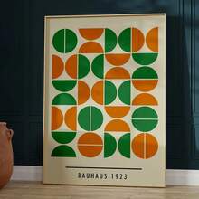 1pc /3PCSWall Arts Posters Optional Frame ModernMid Century Bauhaus Poster Geometric Wall Art Canvas Prints Living Room Bedroom Bright Colourful Artwork For Home Decor ,Wall Art With Frame