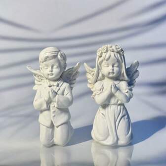 1 stuk witte engel van hars, decoratie voor binnen, tafeldecoratie