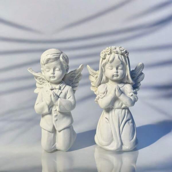 1 pièce Ornement en résine d'ange blanc, ornements de décoration intérieure, décorations de table