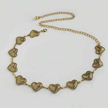 1 pieza Cadena de cintura de metal elegante con forma de corazón tallada en estilo vintage - Corazones grandes y pequeños - Ver 5