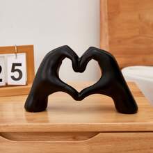 1pc Gesture Decoration, Heart Hand Statue Room Decoration, Love Finger Sculpture Wedding Decoration For Shelf Coffee Table Office Bedroom TV Cabinet Bookshelf Small Ornament Home Decoration