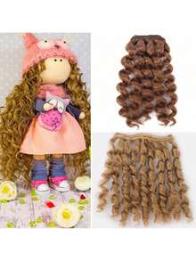 15cm*100CM BJD假发黑金棕银色短卷发适用于1/3 1/4 1/6娃娃DIY假发 - 彩色 - 查看 2