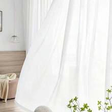 2 pièces Panneau de rideau voile de couleur unie moderne simple pour salon, bureau, chambre à coucher. Style minimaliste rétro nostalgique pour fenêtre en baie