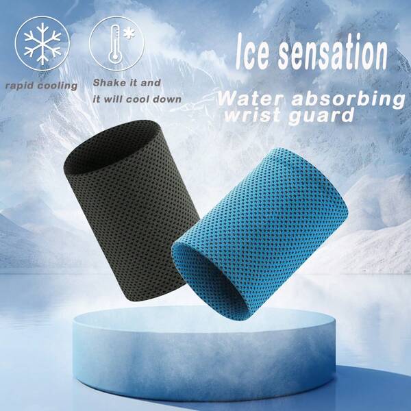 Schweißabsorbierendes, kühlendes Armband, unisex Sport/Fitness/Basketball/Laufen Accessoire, Eisseide kalt fühlende Handgelenksmanschette