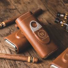 1 szt. Spersonalizowane pudełko na cygara i obcinacz do cygar, najlepszy spersonalizowany prezent na wesele dla mężczyzn, drużbów, ojców, chłopaków