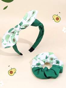 Set de 2 buc bentiță cu căpșuni/avocado, arcuri de păr pentru fete drăguțe, accesorii de păr de vară pentru purtare zilnică
