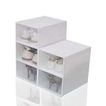 1 PC/5 PCS Shoe Box, Transparent White Shoe Box, PVC Material, Space Saving, Convenient Shoe Storage, 1 Or 5 Shoe Boxes, Essential For Living Room Entrance And Bedroom