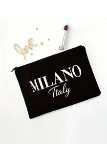 Linen Tote Bags And Small Bags With "Milano" White Letter Print, Coin Purse And Tote Bag Combination, Personalized Gift Packaging, Large Capacity Portable Casual Storage Handbags, Supermarket Shopping Bags. Multifunctional Portable Teacher Handbags, Holiday Shoulder Bags, Suitable For Daily Commuting, Business Trips, Beach Vacations, Can Be Given As Gifts To Friends, Family, Birthday Gifts, Mother's Day Gifts, Teacher's Day Gifts.