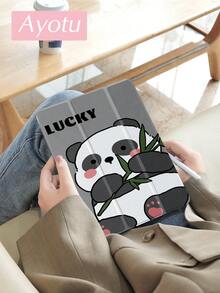 Ayotu 可爱熊猫保护壳，兼容 iPad (A16) 11 英寸第 11 代 2025，兼容三星 Galaxy Tab A8 10.5 英寸 2022，兼容华为 Matepad 10.4/Tab 保护套，带笔架，支持自动睡眠/唤醒盖，时尚保护壳 - 彩色 - 查看 2