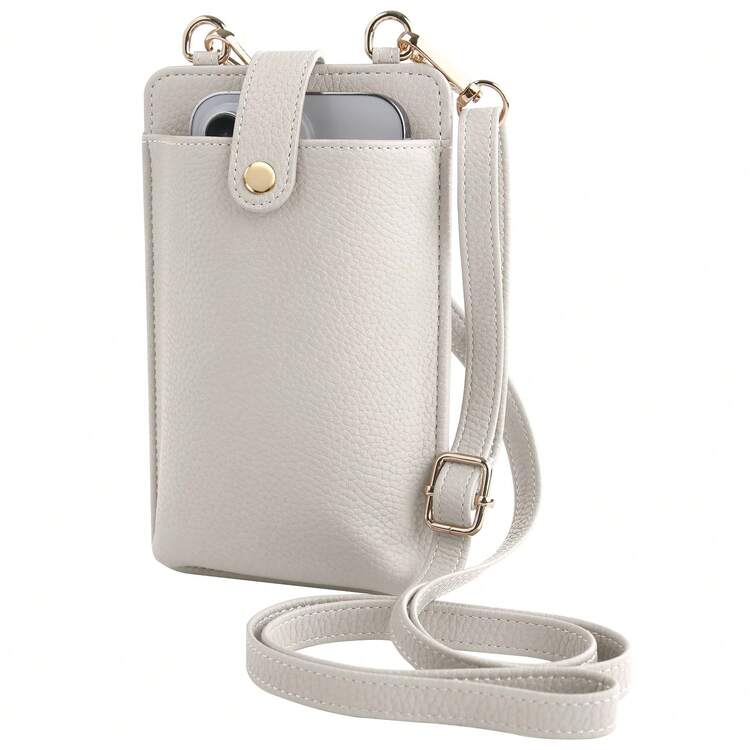 Esta Bolsa de Ombro/Bolsa Transversal/Carteira de Telefone de Couro Legítimo Compacta é Leve e Versátil. Ela apresenta um design de fechamento com zíper e uma alça de ombro ajustável, tornando-a adequada para as mulheres usarem como uma carteira transversal. - Multicolorido - Visão 9