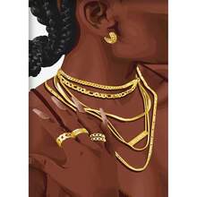 1pc Unframed/Framed Wall Art Poster, Popular Modern Canvas Poster Art Print, Wall Art, Braided Hair, African American Bedroom Home Decor - Multicolor - View 31