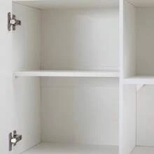 KOMHTOM Vetrina alta bianca con vetro acrilico • Mobile moderno multiuso per soggiorno/ufficio/cucina • Vetrina indipendente con spazio di archiviazione aperto • Dimensioni 80*38*170 cm (L*P*A)