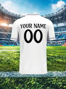 Customized Jersey, Real Madrid, 210g Breathable Quick-Dry, Suitable For Men, Tops, Men Sports Team Club Training V-Neck Football Shirt With Front & Back Name, Number, Logo Printing, Comfortable Fit For Casual, Party, Daily Wear, Spring/Summer,Stylish,Fashion,Hipster,Casual,Minimal Chic,Personalized,Customized,Custom,Unique,Guy Costumes,Capsule Wardrobe,Men Basic/Street Style,Ideal Gifts For Him,Boyfriend,Family,Friends,For Birthdays,For Vacation/Holiday,For School/Competition,For Sports/Climbing - Multicolor - View 9