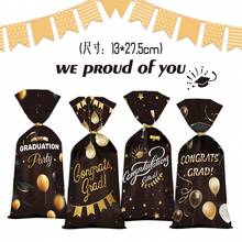 50 piezas Bolsas de regalo para fiesta de graduación, bolsas de recuerdo para ceremonia de graduación, adecuadas para la fiesta de graduación y el empaquetado de regalos para eventos - Multicolor - Ver 4