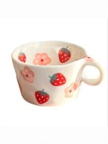 1 buah Mug Keramik Lucu Buatan Tangan, Cangkir Minum Berkualitas Tinggi yang Dilukis Tangan, Kapasitas Besar untuk Pelajar, Susu, dan Oatmeal - MultiWarna - View 5