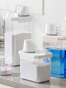 1pc Marked Powder Detergent Storage Box, Suitable For Storing Laundry Liquid/Powder, Household Use