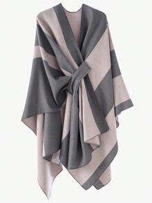 1 Áo choàng Poncho họa tiết kẻ caro đơn giản, thanh lịch, màu sắc tương phản dành cho nữ, thiết kế nhẹ nhàng, chống gió, ấm áp cho trang phục mùa xuân, thu và đông - Nhiều màu - Xem 20