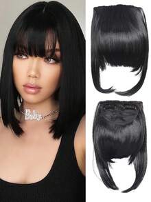 6inch Synthetic Fake Air Bangs Clip In Hair Extensions Fake Fringe False Hairpiece For Women Clip In Bangs Fake Hair - Multicolor - View 11