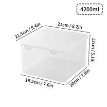 WORTHBUY Toast Bread Storage Box, Transparent Food Container With Lid, Large Capacity, Plastic Cooler Box, Fresh-Keeping Box - 4.2升 - 查看 1