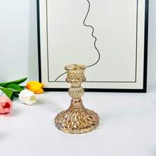 1 Piece/2 Pieces Pole Candle Holder Vintage Creative Glass Candle Holder Wedding Party Potluck Holiday Long Pole Candle Base Decoration Ins Ornament