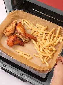 50/100pcs Brown Rectangular Air Fryer Paper Special Thick Oil Absorbing Paper Baking Oven Heat-Resistant Oil Paper Tray