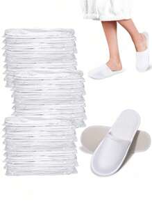 1/2/3/4 Pairs Disposable Slippers, Indoor Slippers, Plush Slippers, Disposable Hotel Slippers, Women Men Slippers For Air Travel, Guest Room, Hotel, Hotel Supplies, Cleaning Supplies, Household Gadgets, Back To School Supplies,Suitable For Travel Hotel And Home, Back To School Supplies