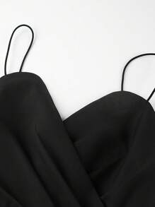 Las mujeres de color sólido sin espalda recta de pierna ancha de cintura a medida mono, elegante temperamento delgado pantalones conjunto de boda del partido / conferencia diaria elegante desgaste preferido