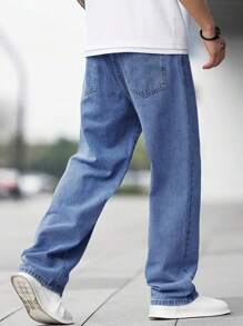 Teenagers/Young Men Minimalist Straight Leg Denim Jeans