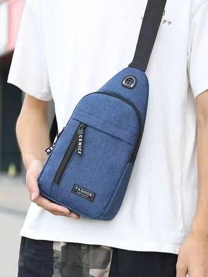 Bolso de pecho mini mochila estilo coreano informal, impermeable, de tela Oxford, de moda para hombres