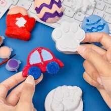 1/2/4pcs Creative Miniature White Plaster Painting Toy For Kids - DIY Plaster Doll Painting And Crafting, Children Art And Handicraft Toy (Random Delivery) (Random Packaging)