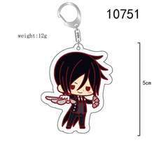 Original Acrylic Key Chain Ciel Phantomhive Sebastian Michaelis Cute Y2K Cartoon Pendant, Suitable For Shoulder Bags And Backpacks And Keys, The Perfect For Fans, Cosplay Party Decoration Pendants Car Pendants Creative Anime Derivatives, Japanese Comic Pendants, Senior Anime Fans Collections, Otaku Series S, Cheap Holiday S Car Accessories Bag Charm School Letter Halloween Accessories - Multicolor - View 13