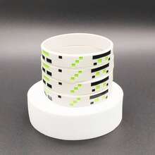 6pcs/Set Pixel Miner Game Theme Sports Bracelet, Miner Battle Silicone Wristband - Multicolor - View 5