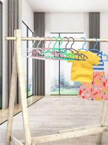 20 piezas de perchas de plástico para bebé, adecuadas para el armario, niños pequeños, bebés, recién nacidos, percha para ropa, perfectas para la lavandería y la guardería, solución ideal de almacenamiento y organización