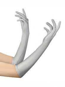 D EXCEED 1Pair Long Black Opera Gloves For Women, 1920s Satin Stretchy Elbow Length Party Gloves Costumes Bridal Costume Party Makeup Party Halloween - Multicolor - View 16