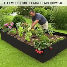 4/8 rejillas Bolsas de cultivo de vegetales: diseño de divididor de espacio grande, material de fieltro no tejido, duradero, adecuado para jardín, balcón, azotea, patio, patio trasero, bolsas para vegetales y frutas