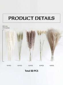 50pcs/Set Lifelike Reed & Rabbit Tail Artificial Flower Set - Elegant Decor ForHome, Office, & Events, Perfect Gift For Any Occasion