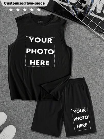 Customized Vest & Drawstring Shorts/Men's 2Pcs Set/Casual/Streetwear/Sportswear/Outdoor-Tennis Golf Style/ALL/Global/All Spring/Summer/Autumn/Fitted/Drawstring/Print/Holiday/College/Daily/Birthday/Anniversary/Other/Christmas/Halloween/Thanksgiving/Valentine's Day/Pride Month/Teacher's Day/Father's Day/Easter/Mother's Day/Ramadan/New Year/April Fools' Day/Independence Day