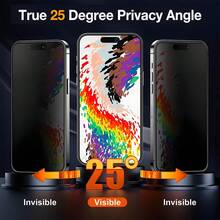 BOLLYMORE 3pcs Matte Privacy Tempered Glass Screen Protector, Compatible With IPhone 17 Pro Max/17/14/13/12/11/XR/X/XS, 9H Anti-Peeping Matte Tempered Glass, 2.5D Anti-Fingerprint Matte Privacy Glass, Anti-Scratch, Matte Privacy Glass Screen Protector, Suitable For Phone Cases - 3pcs Matte Privacy - View 3