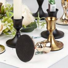 2pcs Gold Conical Candle Holders, Suitable For Tabletop Decor, Wedding Ceremony, Home Decoration, Christmas Decor, Room Decoration, Gifts