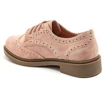 Derbies Femme à Bout Rond Perforé Avec Semelle Plate Et Laçage Classique – Style Chic And Intemporel - Pink 8016 - View 3