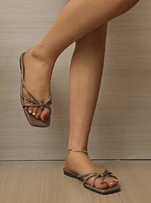 Women's T-Strap Flat Sandals, Elegant Open Toe Casual Formal Sandals, Comfortable And Easy To Wear, Suitable For Summer, Parties And Boho Style