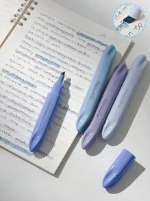 4 szt. Marker do zakreślacza, końcówka ścięta, tusz na bazie wody, szybkoschnący, bez rozmazywania, gładki korpus, wygodny uchwyt, do notatek ze studiów biblijnych, biuro szkolne