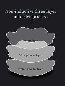 Women Lift Up Invisible Breast Petals Silicone Nipple Covers, Anti-Sagging Chest Pads - Beige - View 9