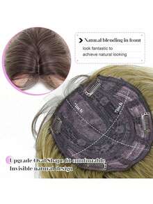 假发片 26 英寸长波浪发片 女士卷发片 带刘海 合成假发片 适合稀疏头发