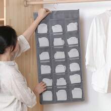 1 Túi đựng đồ lót treo tường, túi đựng áo ngực, quần lót, tất, túi đựng đồ trong tủ quần áo có thể gấp gọn và tái sử dụng, quà tặng tuyệt vời cho gia đình vào dịp Giáng sinh, Halloween (Nhiều màu sắc và kiểu dáng) - Xám - Xem 8