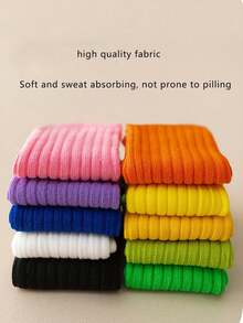 3 双儿童袜子，男童直筒中筒袜，彩色图案，女童糖果色叠穿袜，春秋